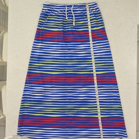 Tommy Hilfiger Women Blue Red Cotton Striped Maxi Skirt Casual Pockets Spring S - Picture 5 of 14
